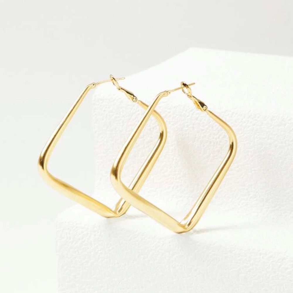 18K Gold Plated geometric hoop earrings